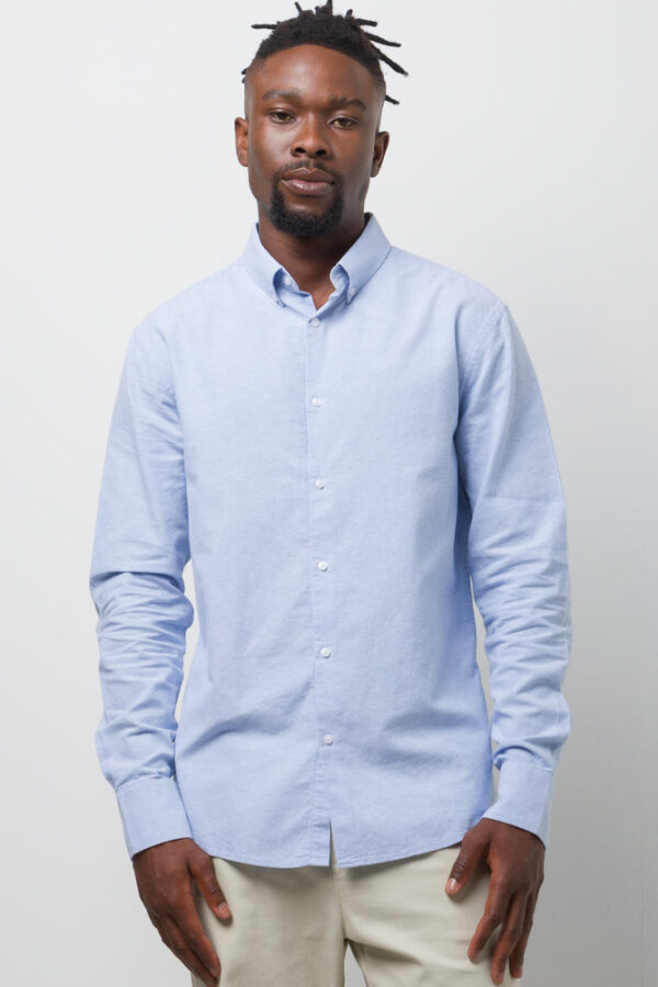 Men's Long Sleeve Oxford Shirt - Light Blue