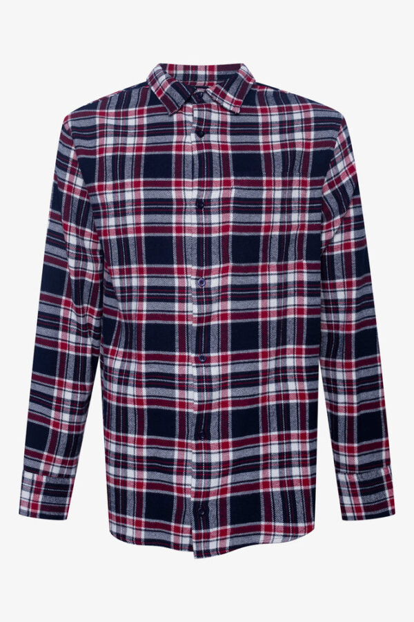 Men's Flannel Long Sleeve Shirt - Navy