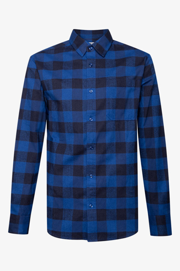 Men's Check Flannel Shirt - Indigo Blue